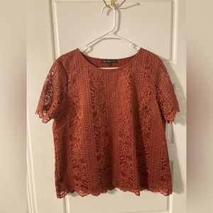Burnt Orange Lace Top